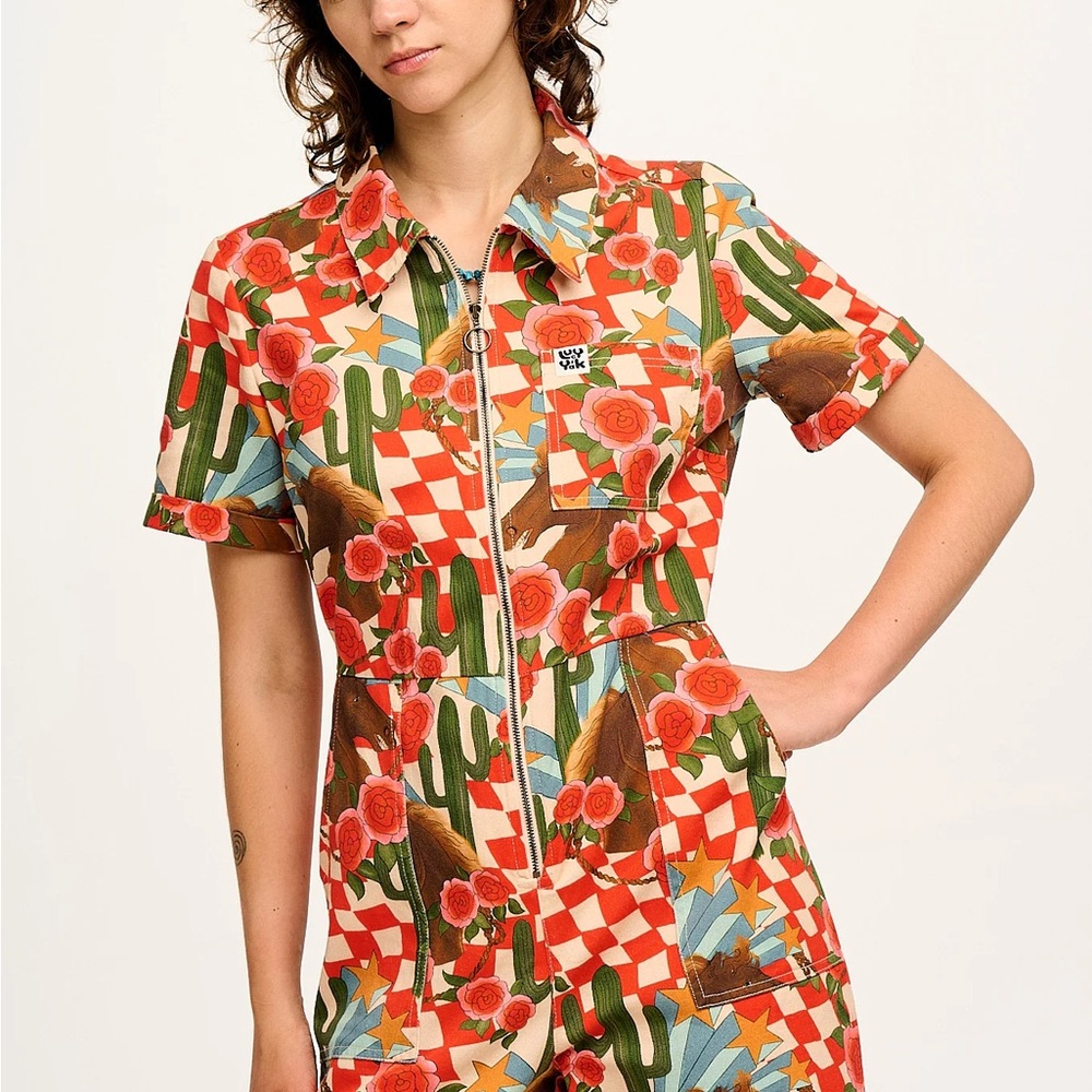 BRAND NEW* Lucy and Yak Ragan - Cotton Jumpsuit in Giddy Up Print
